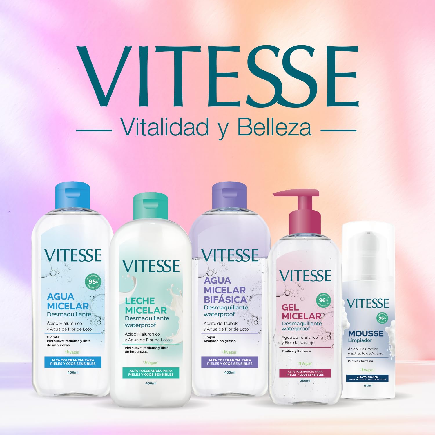 Vitesse Agua Micelar Desmaquillante con Ácido Hialurónico 400 ml