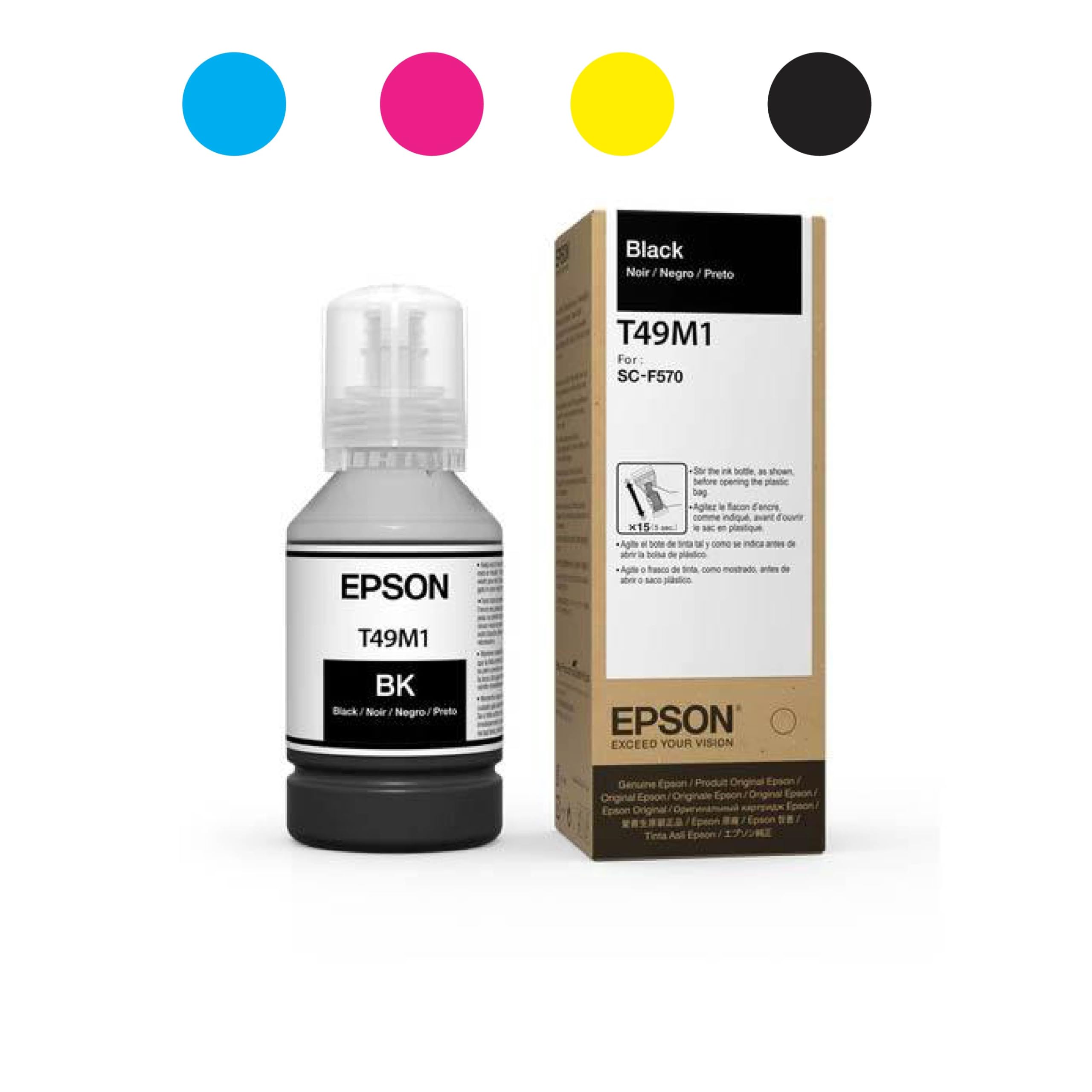 Amazon.com: Epson T49M120 Dye-Sublimation Ink Bottle, Black, 140mL