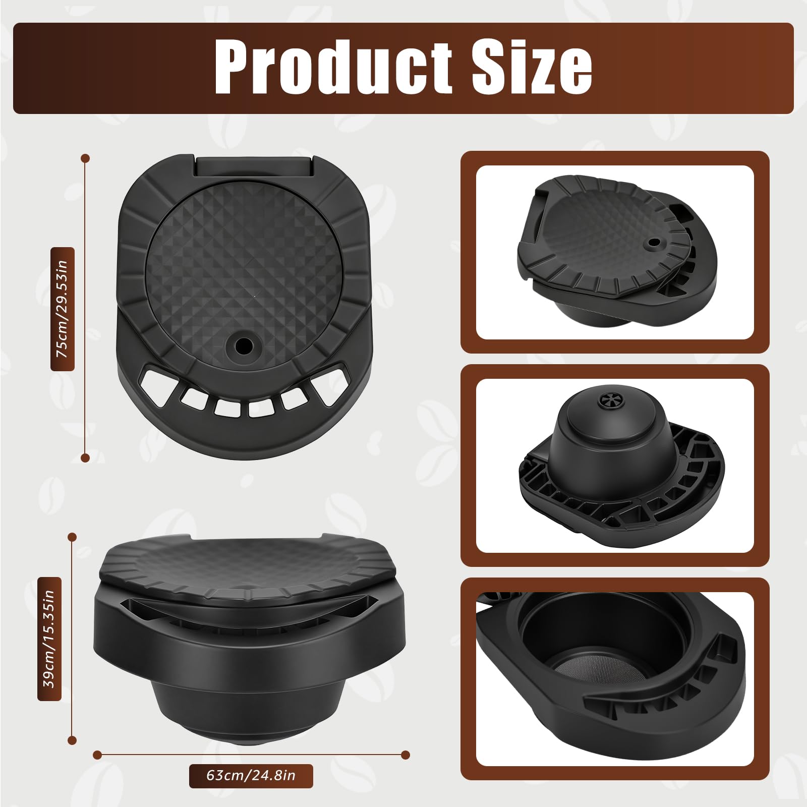 Set Completo Capsula Ricaricabile per Dolce Gusto - 1x Capsula in Plastica Design a Cestello, Misurino e Spazzolino per Pulizia - Compatibile con Piccolo XS, Genio S/Plus, EDG305, EDG260