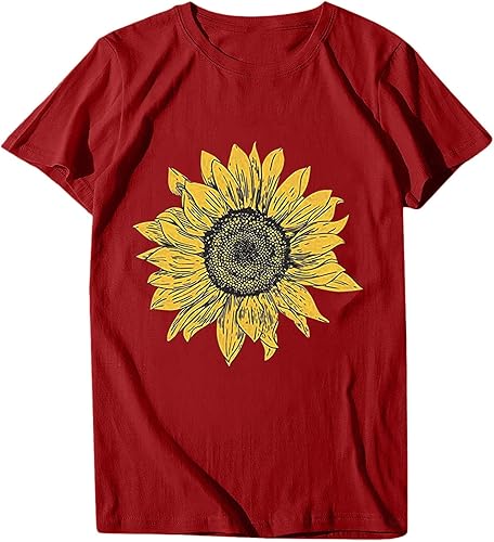Ropa de verano para mujer, blusa estampada con estampado floral, manga corta, túnica de ajuste clásico