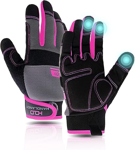 AIGEVTURE Guantes de trabajo para hombres y mujeres, guantes de jardinería para pantalla táctil, guantes de trabajo delgados para mecánico, color
