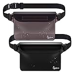iKuShang Waterproof Fanny Pack with Triple Zip Lock, Submersible Up to 32FT Dry Bag Pouch, Touchscreen Phone Case for Beach, Cruise, Swimming & Kayaking Essentials