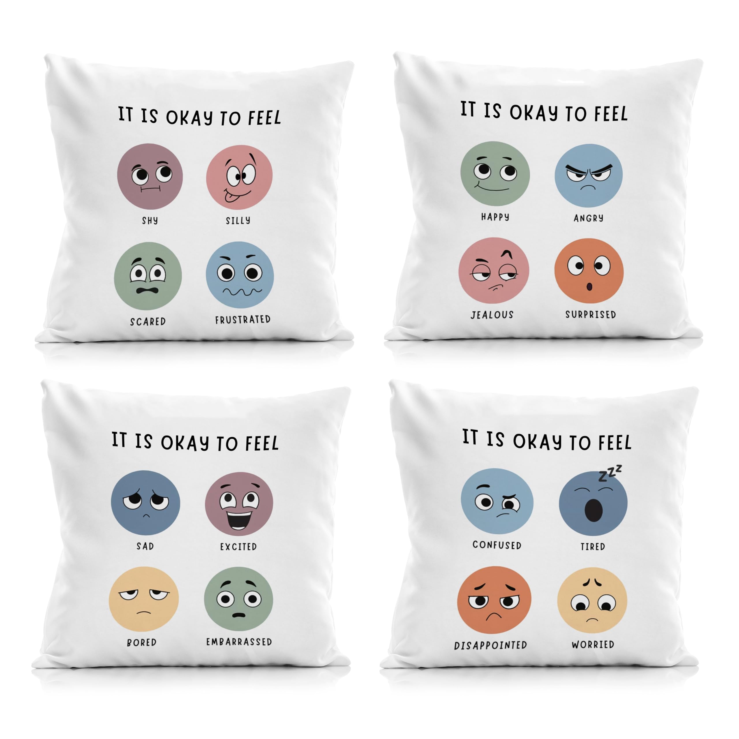 Nogrit Counseling Office Must Haves Pink Pillow Cover Calming Corner Mental Health Pillowcase Decor for Home Kids Mental