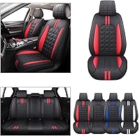 Vista 6 de YIERTAI Fundas de asiento de automóvil, impermeables, de piel sintética, ajuste universal para la mayoría de automóviles, sedanes, SUV, camiones