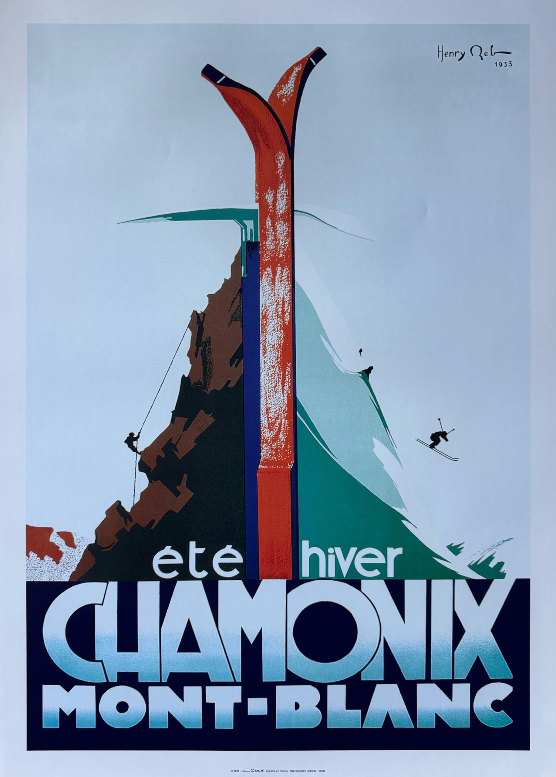 Générique Chamonix Poster/Reb Summer Winter 50 X 70 Cm