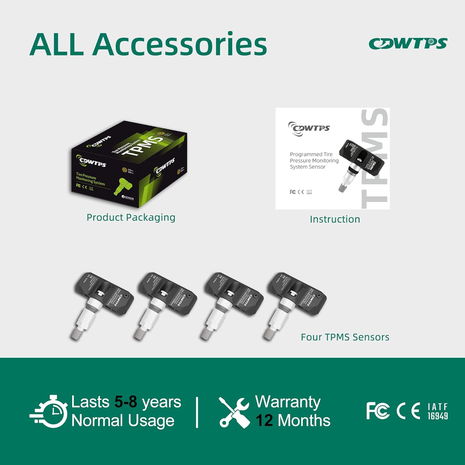 TPMS Sensor,433MHZ Tire Pressure Monitor System 4-Pack for BMW| MINI| Aston Martin| Rolles Royce Replaces# 36236798726.36236771034.36236781847