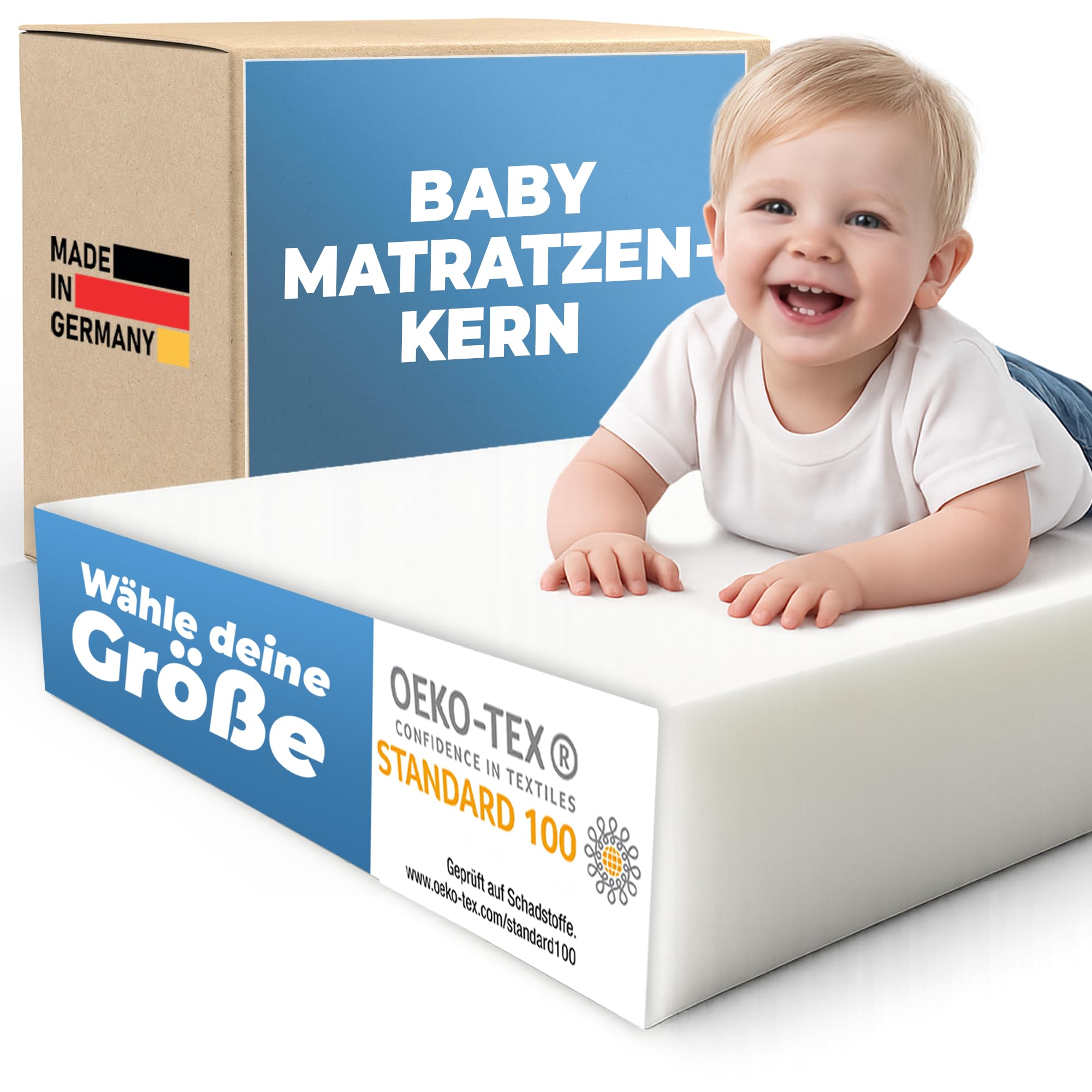saarschaum Babymatratzenkern 50x90x6cm - stützender Komfortschaum für Babybett, atmungsaktiv & schadstoffgeprüft - Oeko-TEX® Standard 100 [ohne Bezug]