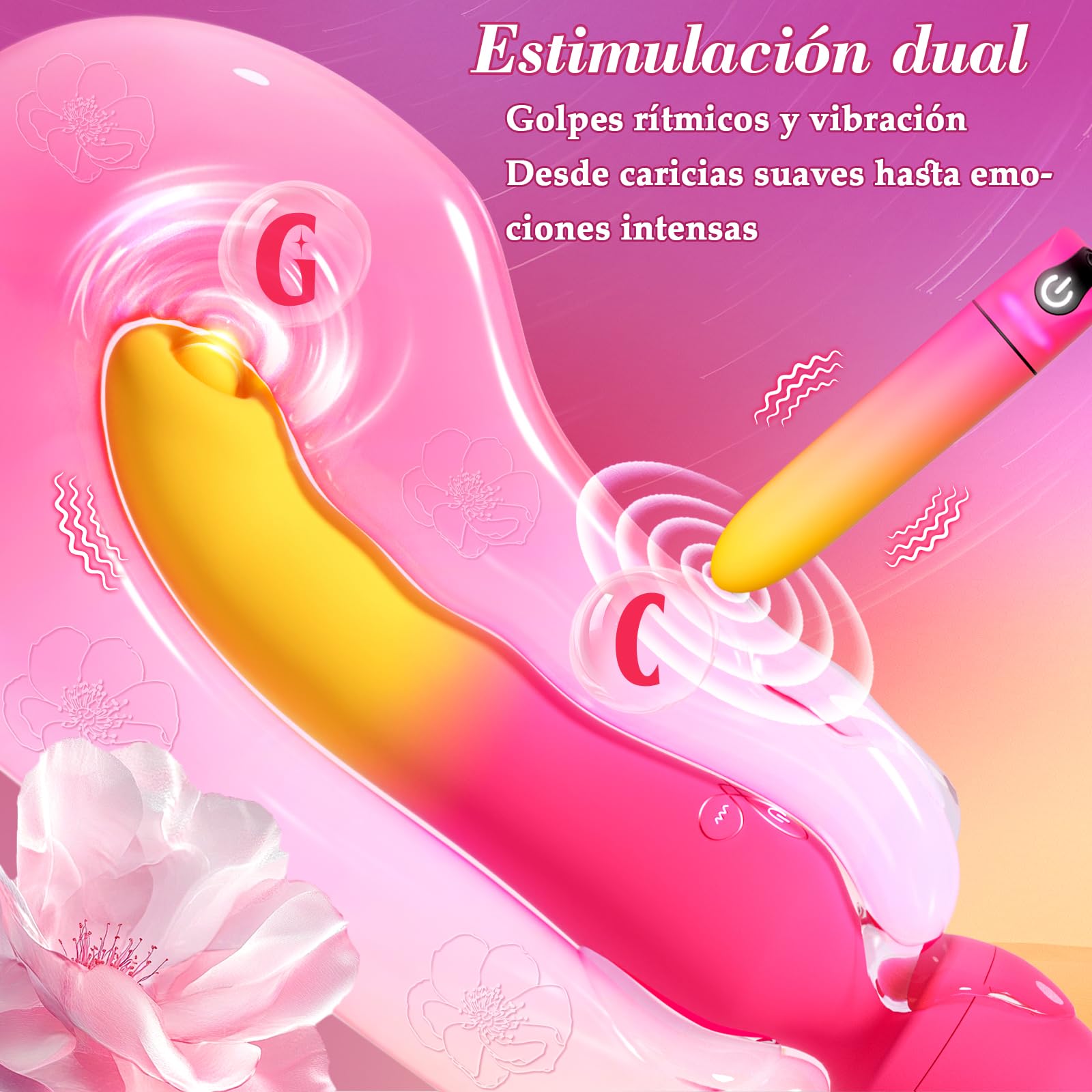 Vibradorador Mujer Juguetes Eróticos para Pareja Sexuales - Vibrador Dildo Anal Sex Toys Vibradores Consoladores para Mujer Hombre con 7 Vibración y 7 Percusión, Consolador para Clítoris y Vagina