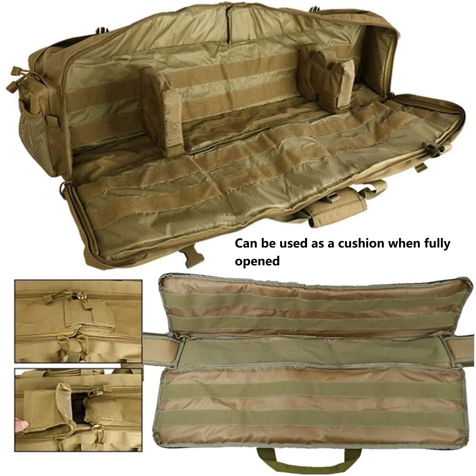 Custodia Fucile,Borsa per Fucile M249,Fodero Porta Fucili Imbottito,Custodia Doppia per Fucile,Softair,Spedizione di Caccia,Paintball,Oxford 600D - 100cm/39