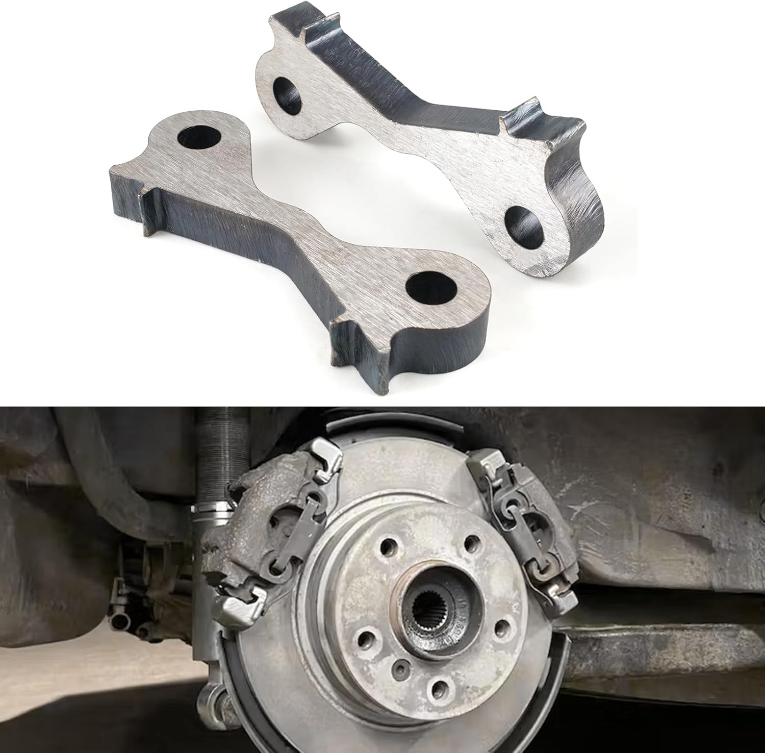 Bevinsee Dual Rear Brake Caliper 2pcs Weld On Adapters Drift Handbrake Compatible with BMW E36 E46 323i 323Ci 325i 325Ci 325xi 328i 328Ci 330i 330Ci 330xi