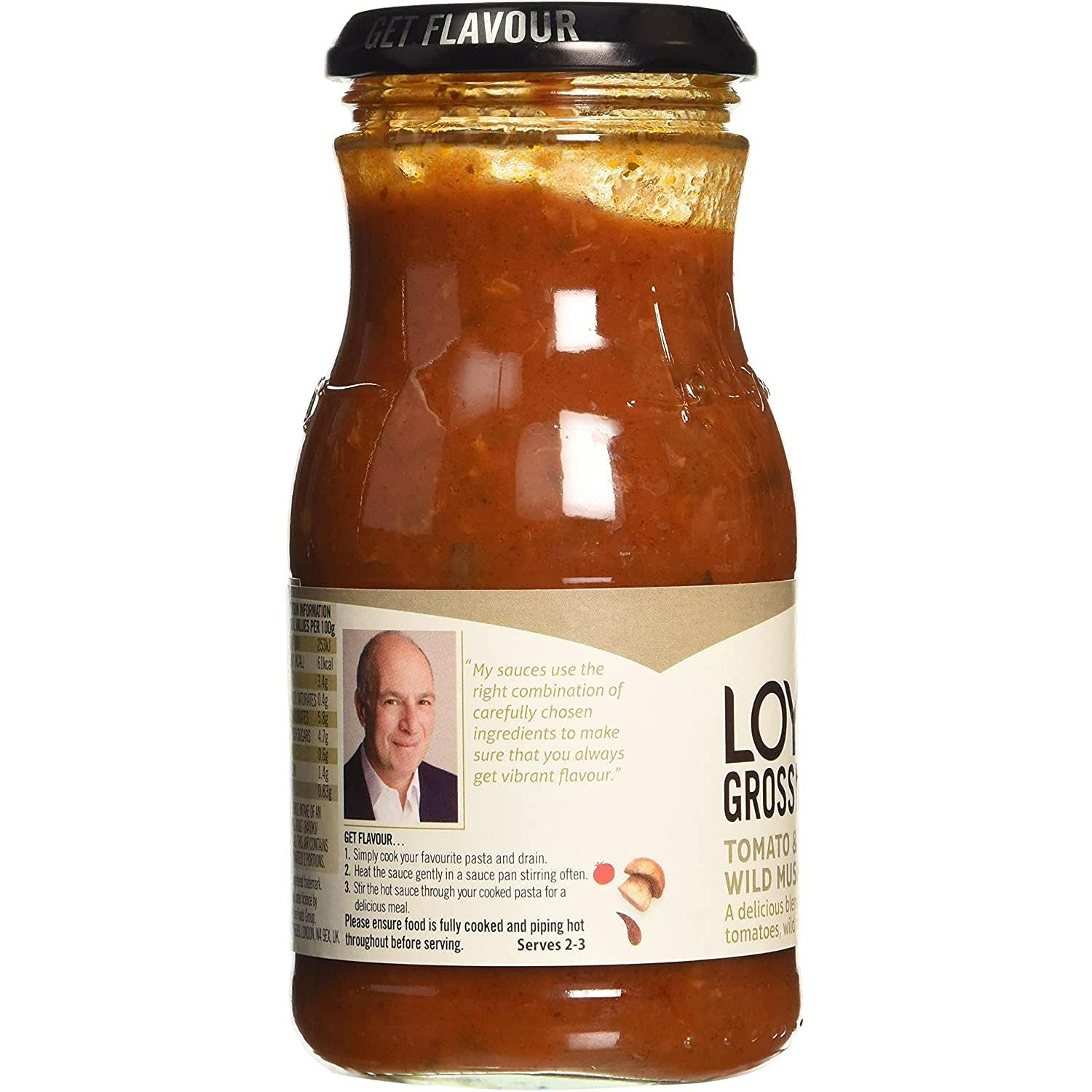 Loyd Grossman Pasta Sauce - Tomato & Wild Mushroom (350g) - Packung mit 6