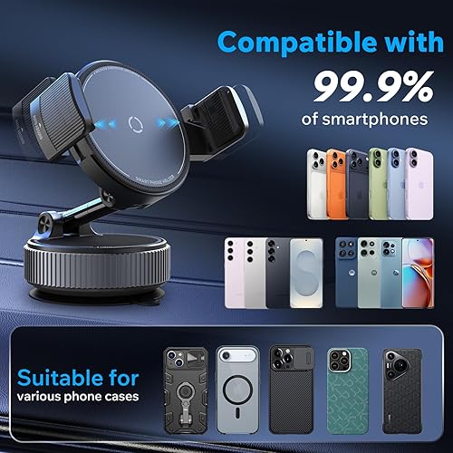 Miniatura 5 de Soporte mejorado de 360 para teléfono con aspiradora de nano gel con ventosa reforzada (108 libras de succión más fuerte), soportes para teléfono