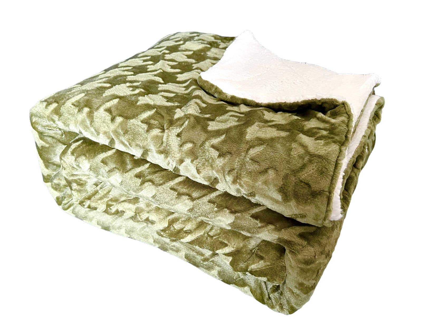 FABRIK Sherpa Bed Blanket King Size Twin Plush Throw Blanket Fleece Reversible Flannel Blanket - Warm and Plush Travel Blanket for Bed Sofa Travel Couch (E)