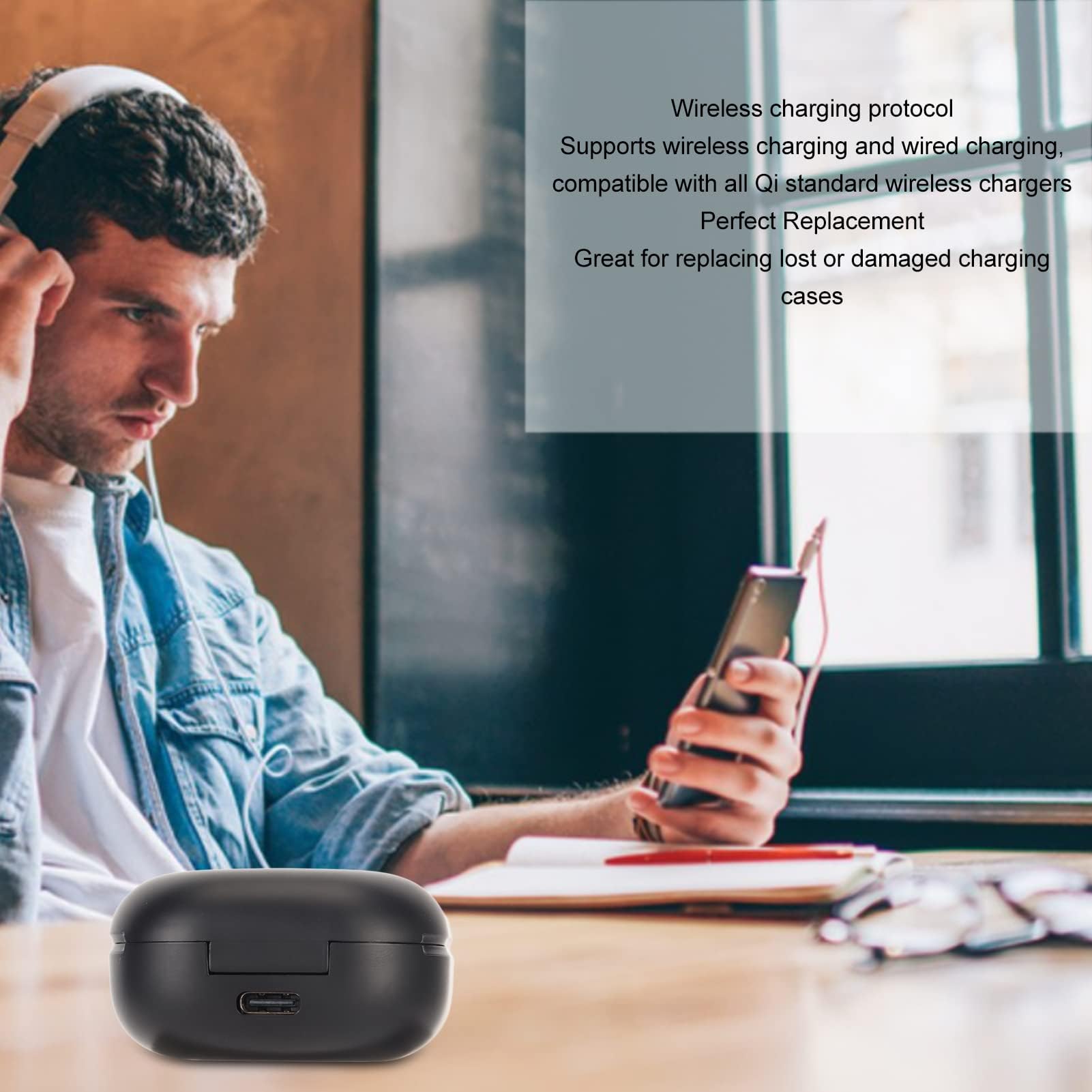 Ersatz Ladecase für Buds 2 Pro Drahtlose Ladegehäuse, Kabellose ladehülle mit Bluetooth Verbindung, 700 mAh Batterie, Typ C Ladekabel