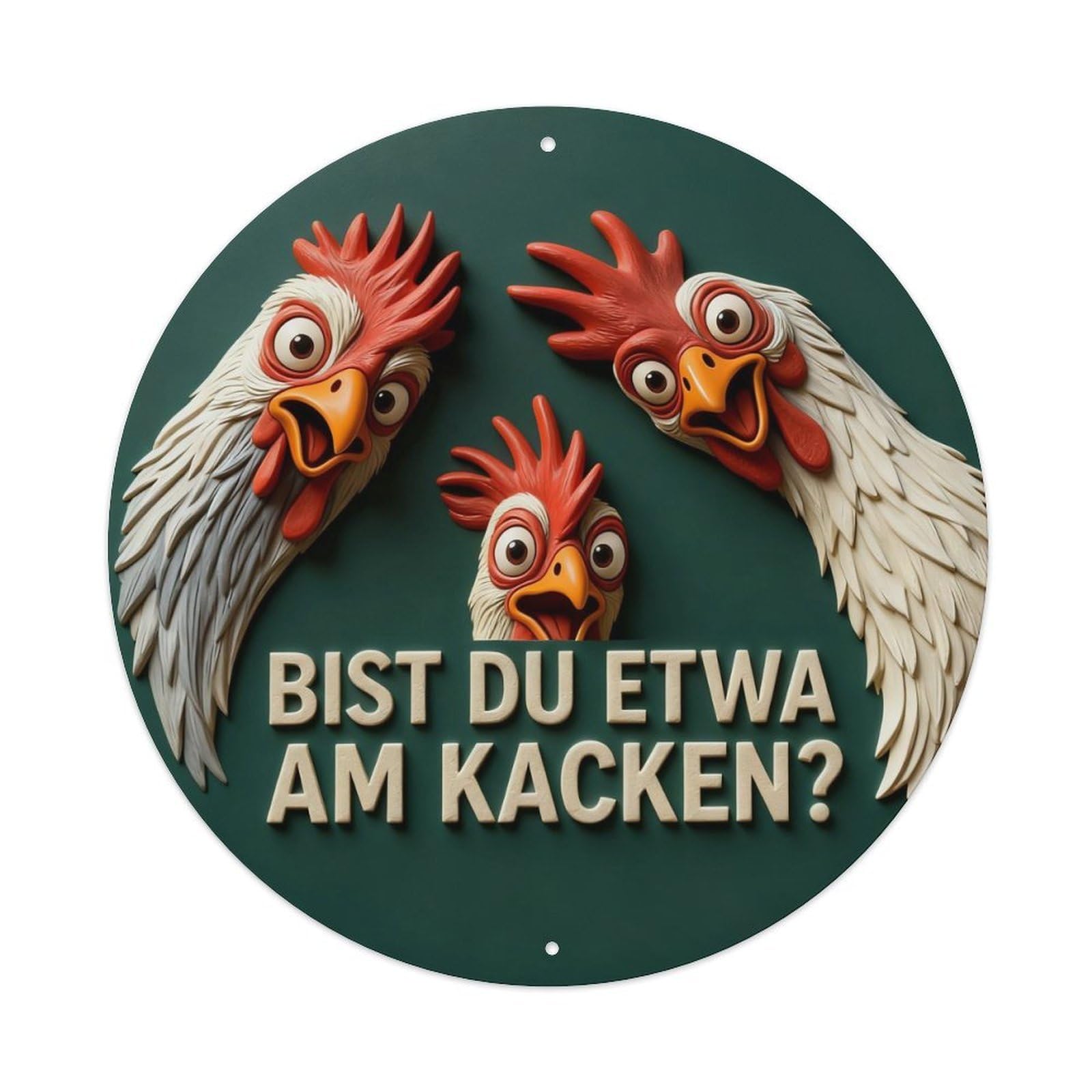 Zlatcbu Vintage Three Chickens With Surprised Faces Metal Tin Sign Retro Wall Art Poster, Decor For Home Living Room Bar Cafe Garage, 8X8 Inch