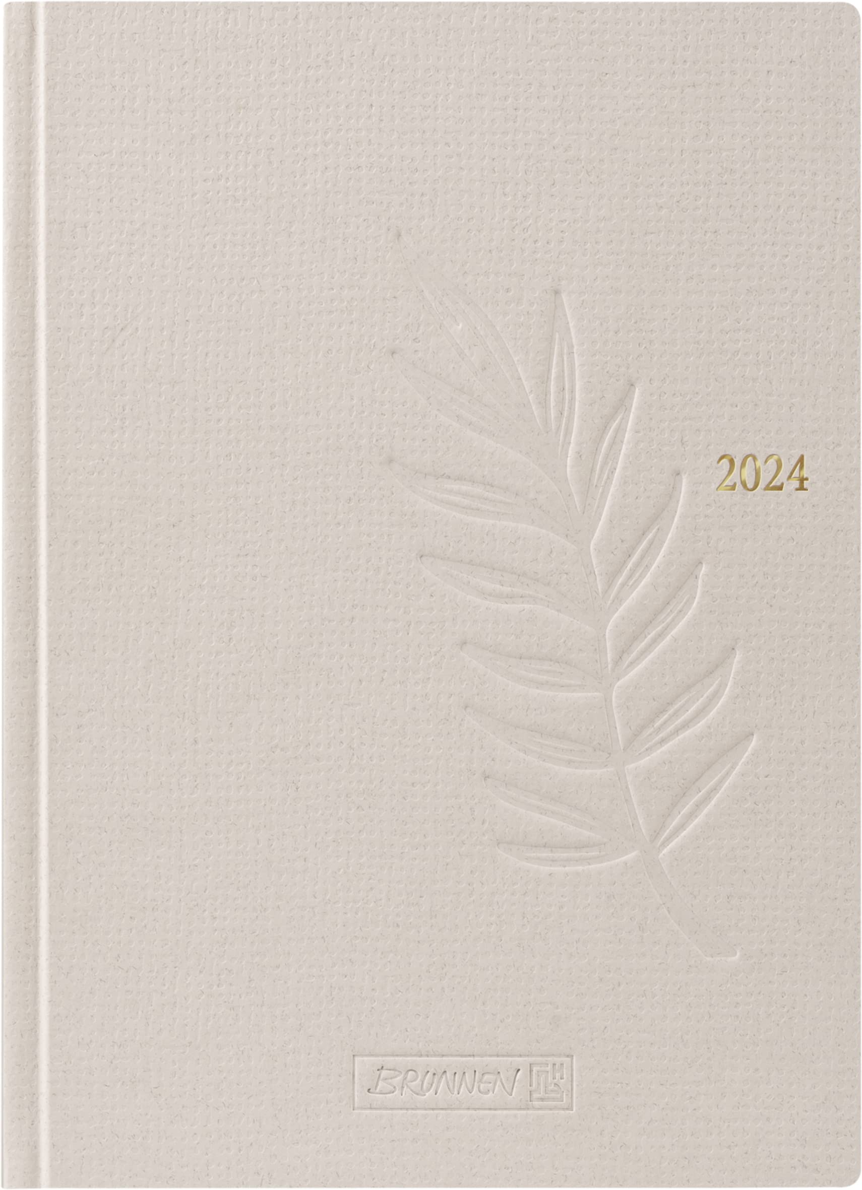 BRUNNEN Weekly calendar model 731 2024, 2 pages = 1 week, sheet size 10 x 14 cm, hemp