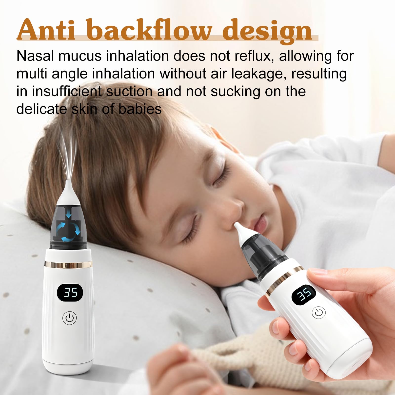 PORFOYO Nasensauger Baby Elektrisch, Elektrischer Nasensauger Baby Staubsauger, Nasal Aspirator Baby, Nasensekretsauger, Anti Reflux, Nasenreiniger Wiederaufladbar für Neugeborene, Kleinkinder
