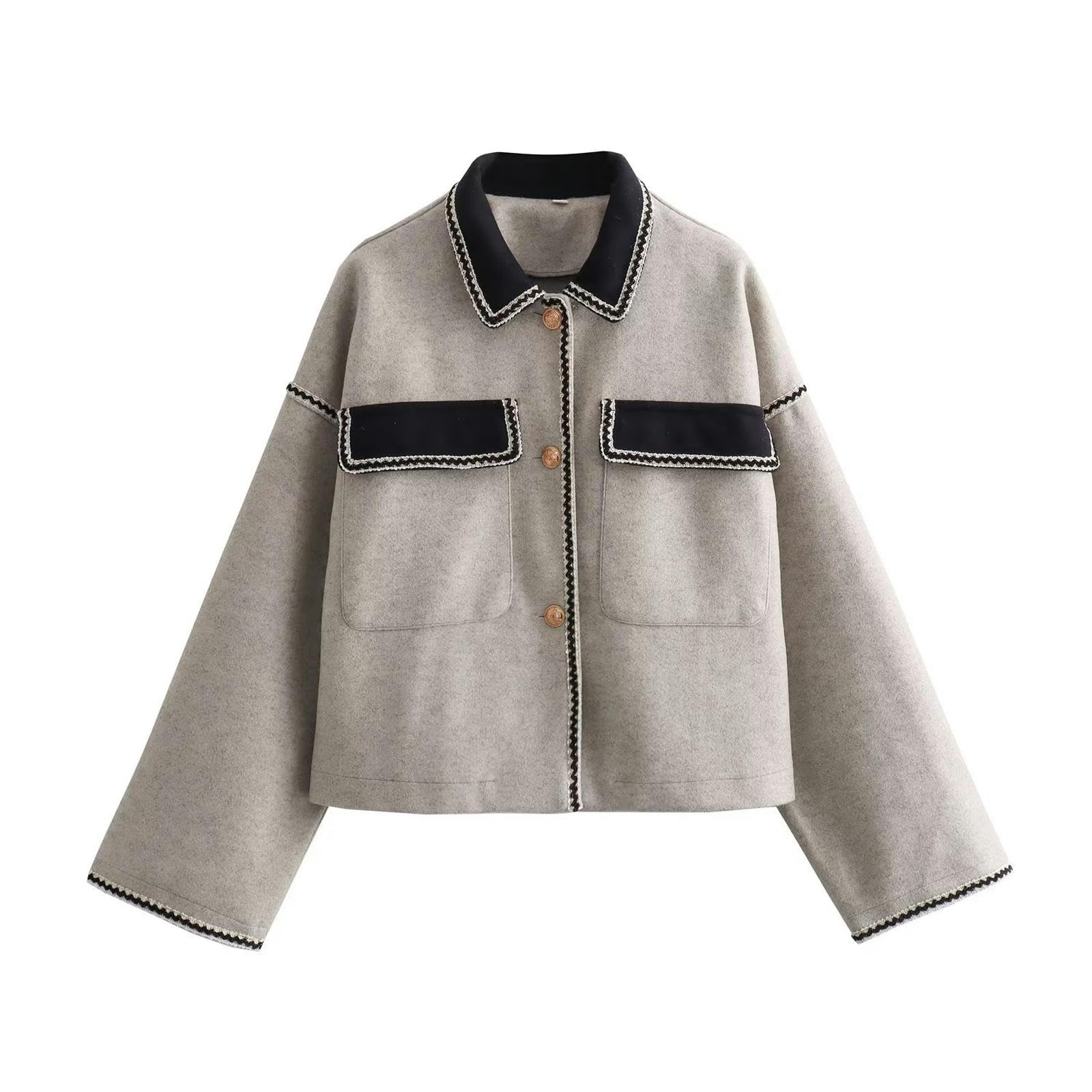 Veste décontractée à manches longues pour femme avec poches