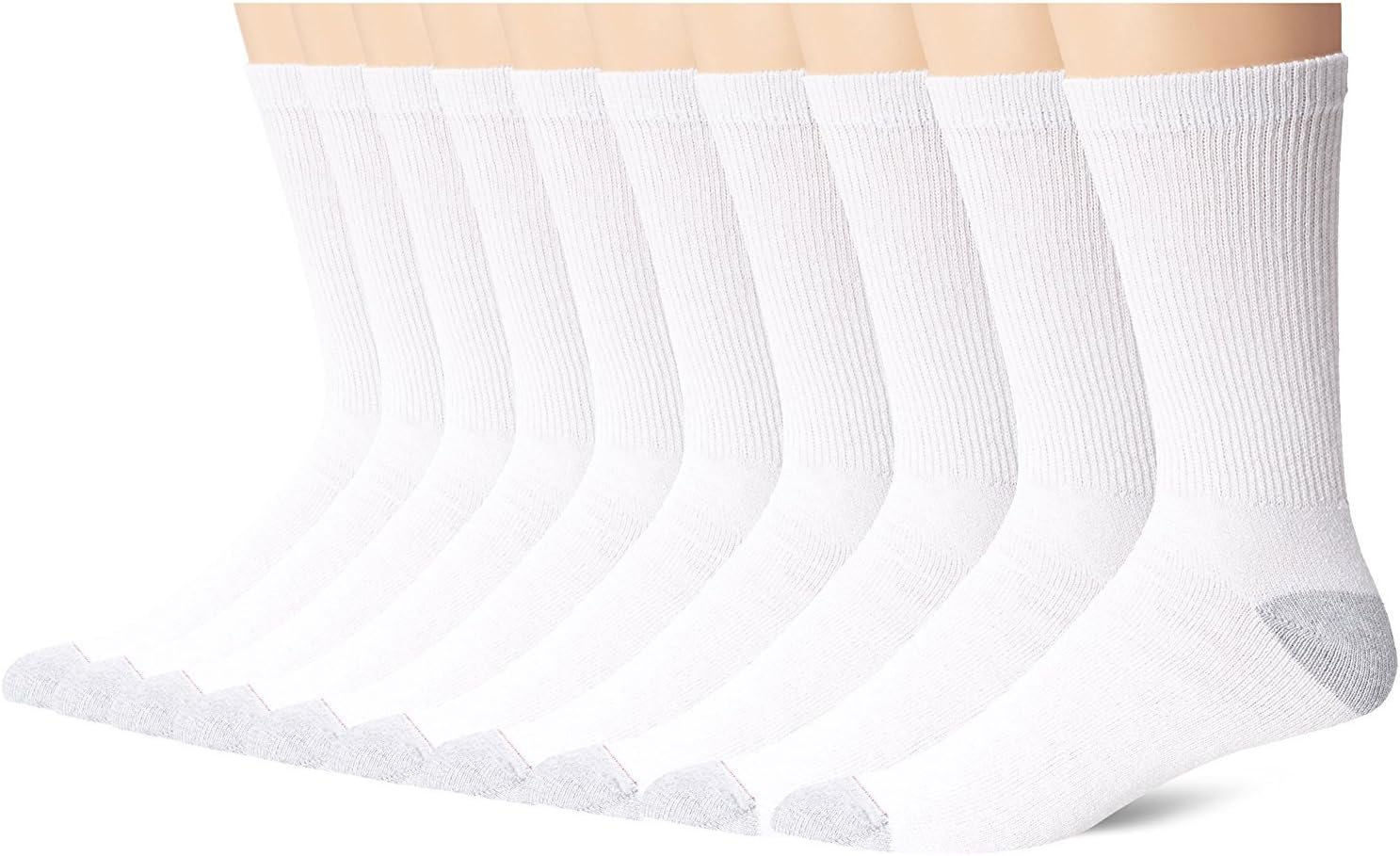 Hanes Classics Men's White Crew Socks 10Pack_White_1013 at Amazon Men