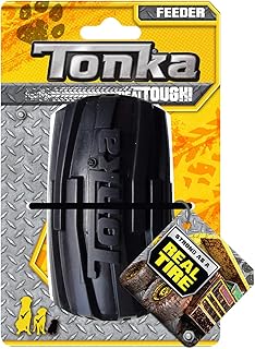 Tonka Mega Tread Treat Holder Dog Toy, Lightweight, Durable and Water Resistant, 4 Inches, for Medium/Large Breeds, Single Unit, Yellow/Black