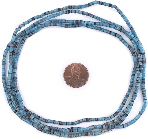 Miniatura 2 de TheBeadChest - Cuentas Heishi de concha natural azul azul (0.118 in)