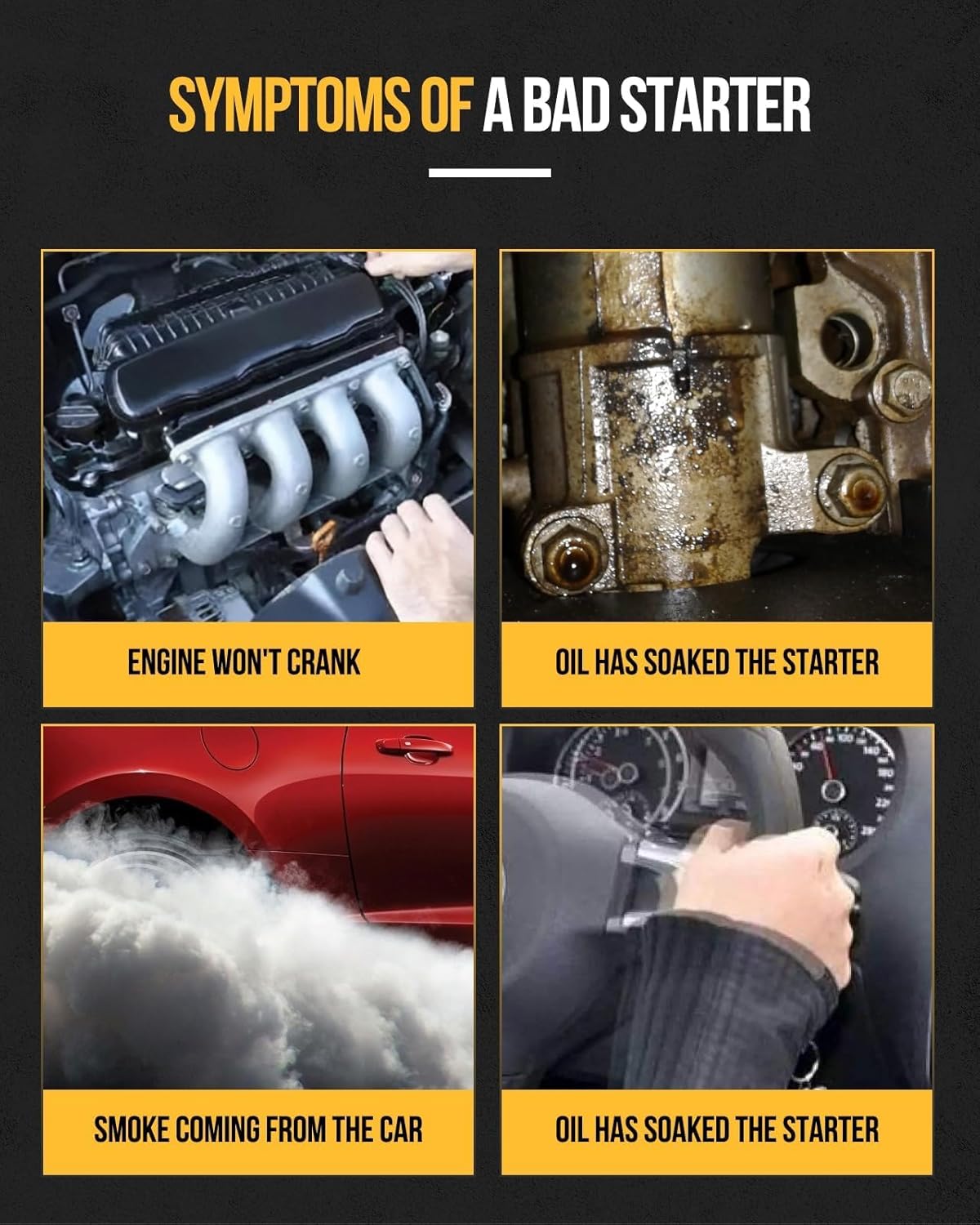 KAC Starter Motor,18493 Starter Fit for Chevy SBC BBC High Torque Tooth 305 396 454 Red 3HP Mini, 3HP, Tooth Flywheel: 153 168