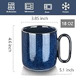 vicrays Ceramic Coffee Mugs Set of 4 Glazed Coffee Mugs with Handle for Coffee, Latte, Tea, Milk, Cocoa, for Men and Women, Blue