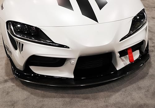 Miniatura 3 de iJDMTOY Juego de correa de gancho de remolque de carreras de alta estética roja compatible con Toyota Supra GR 2020 en adelante, hecha de varilla de