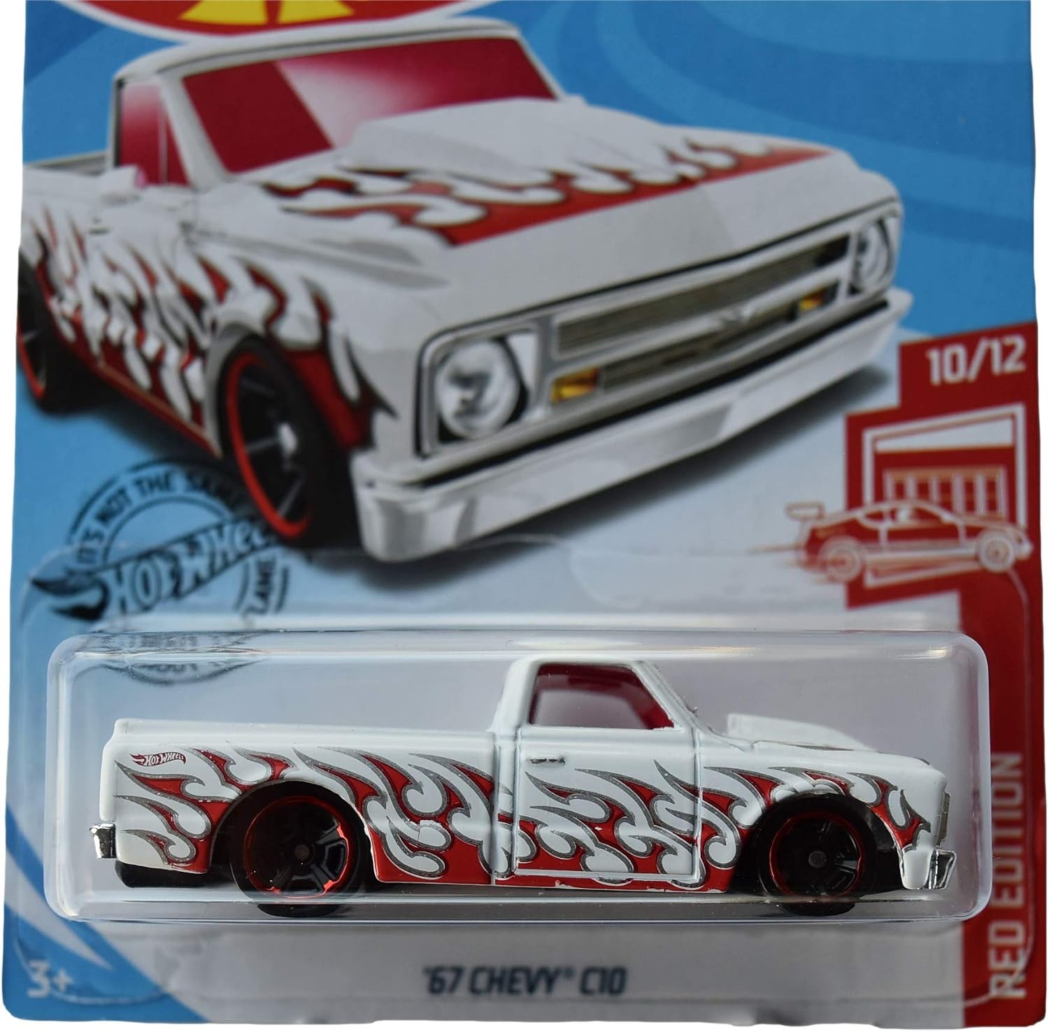Hot Wheels Red Edition 10/12 '67 Chevy C10 176/250, White with Flames