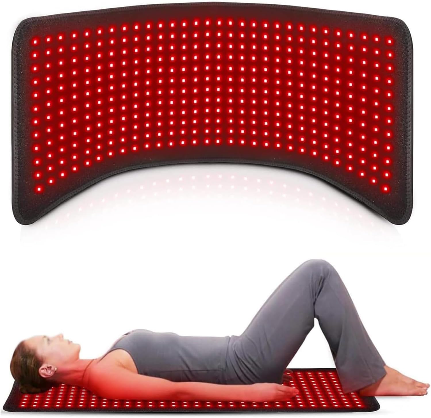 360 LEDs Red Light Therapy Mat voor het lichaam, draagbare rode lichttherapiemat voor het lichaam, met 660 nm en 850 nm infrarood licht Redlight, 5 helderheidsniveaus instelbaar via