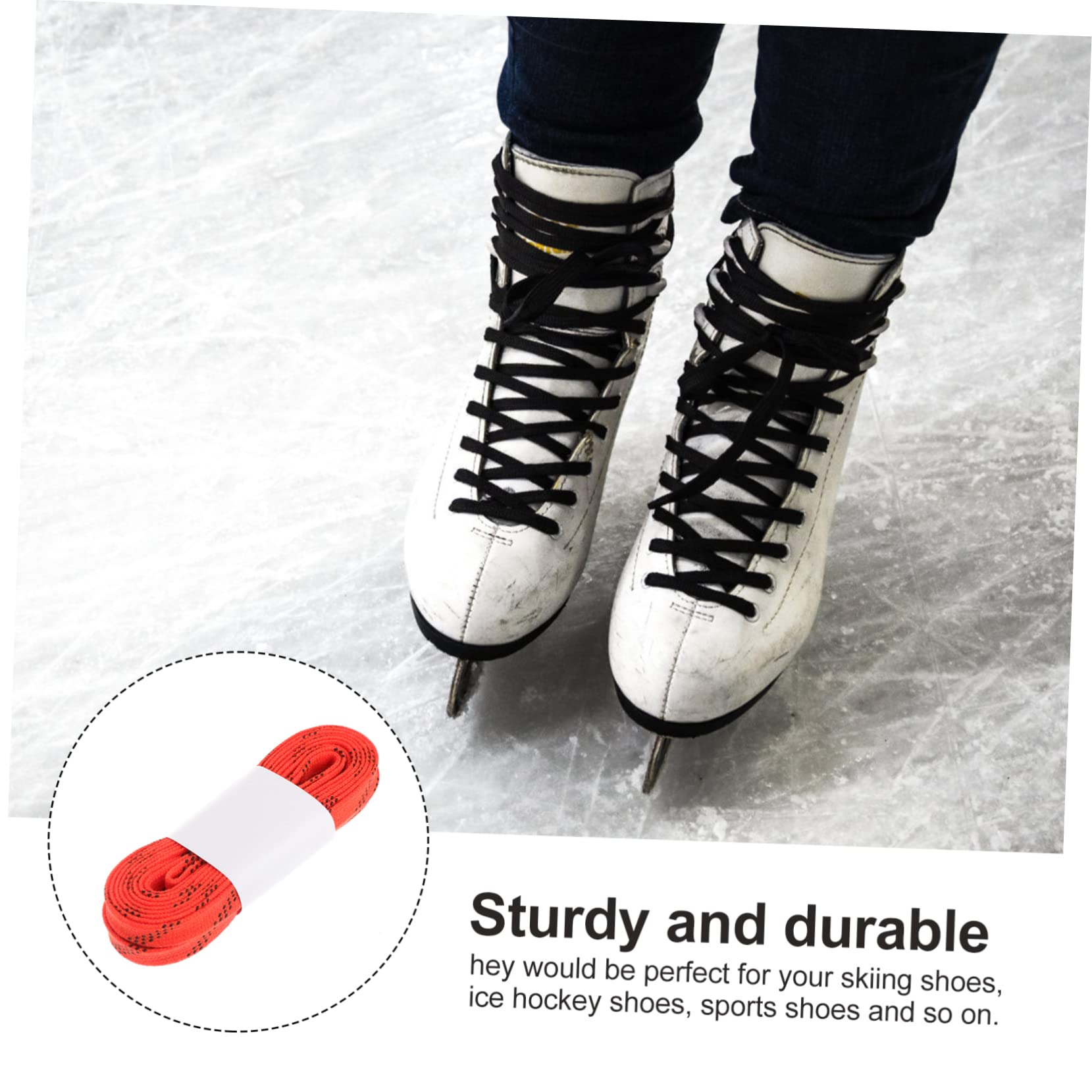 VANZACK Lacets Orange pour Patins De Hockey Lacets Cirés Antigel Attaches De Chaussures pour Hockey Et Ski