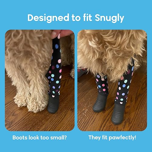 Miniatura 8 de Walkee Paws Leggings de lujo fáciles de poner para perro, vistos en Shark Tank, botas de nieve para perro para invierno, lluvia, humedad y nieve,