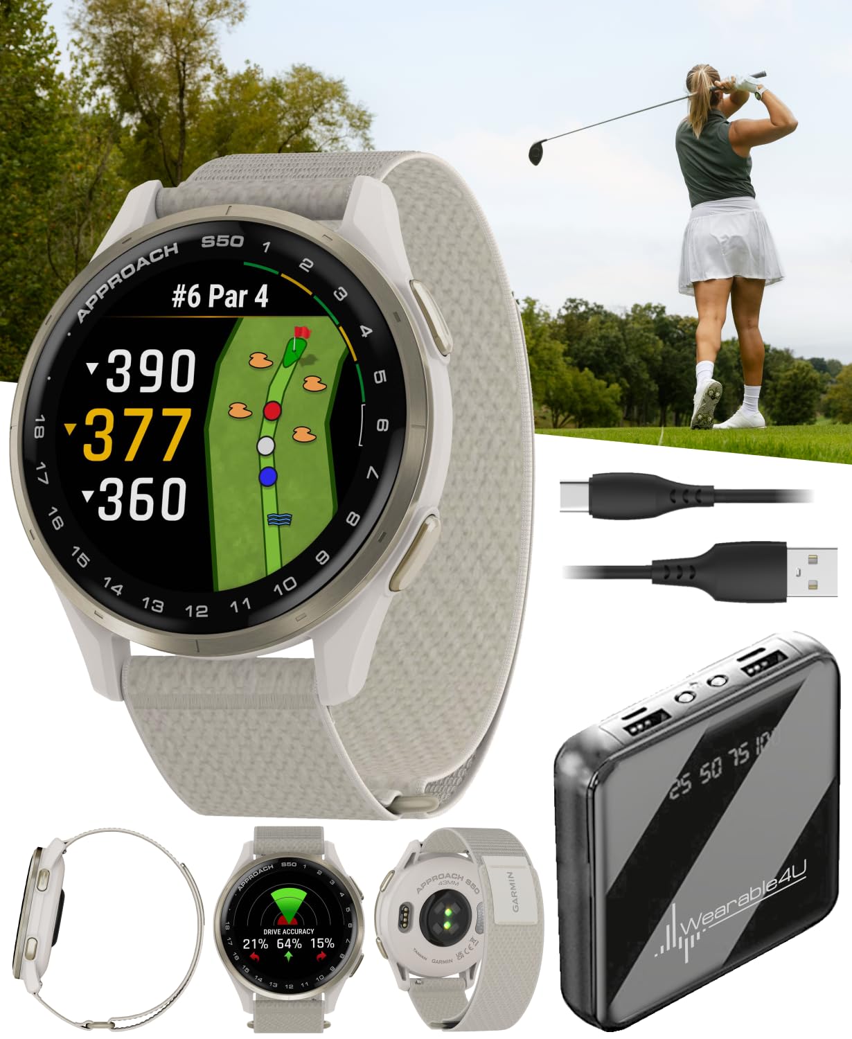Amazon.com: Garmin Approach S50 Golf GPS Smartwatch Cream Gold