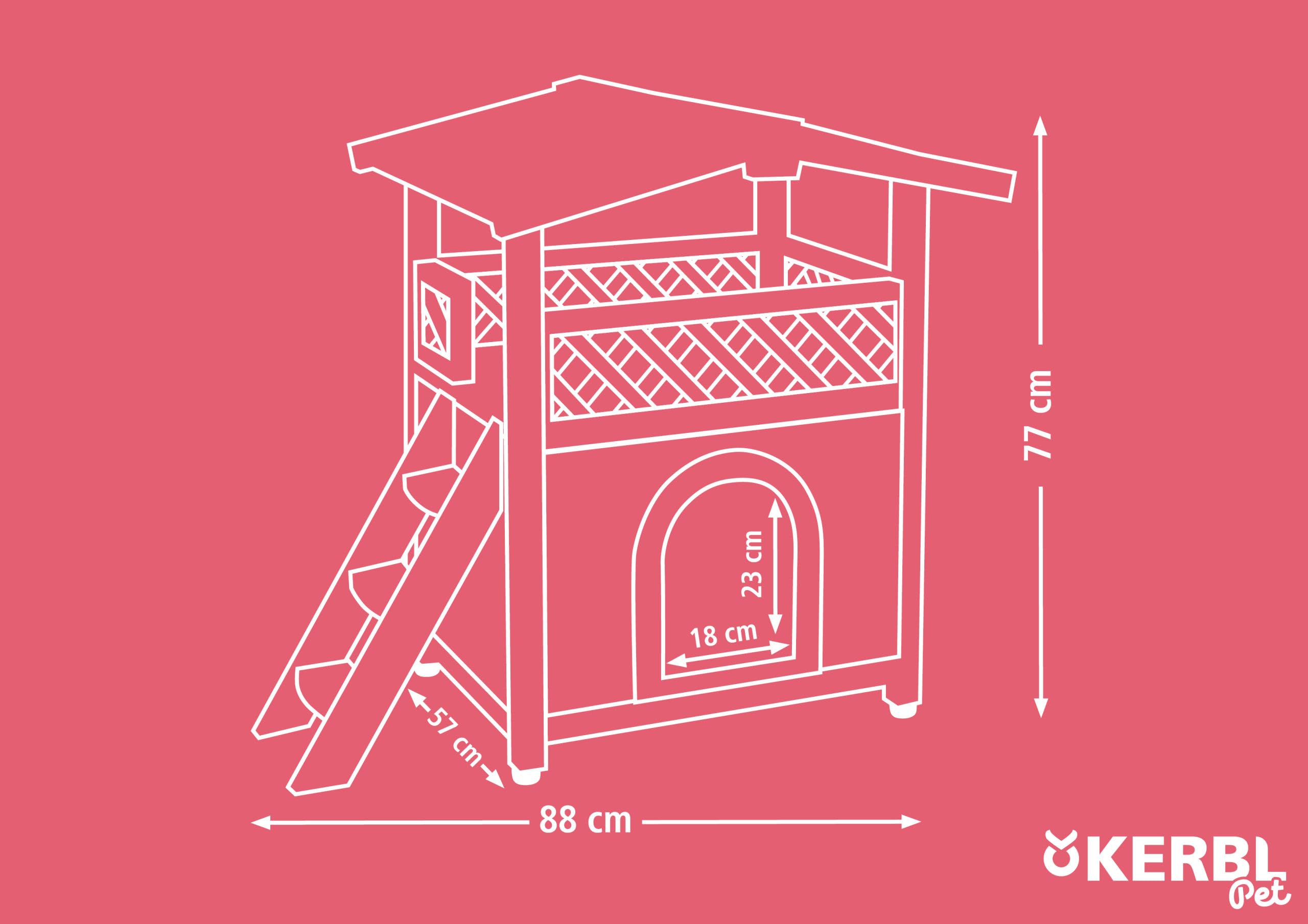 Kerbl - Casa per Gatti, in Stile Tirolese, 57 x 88 cm