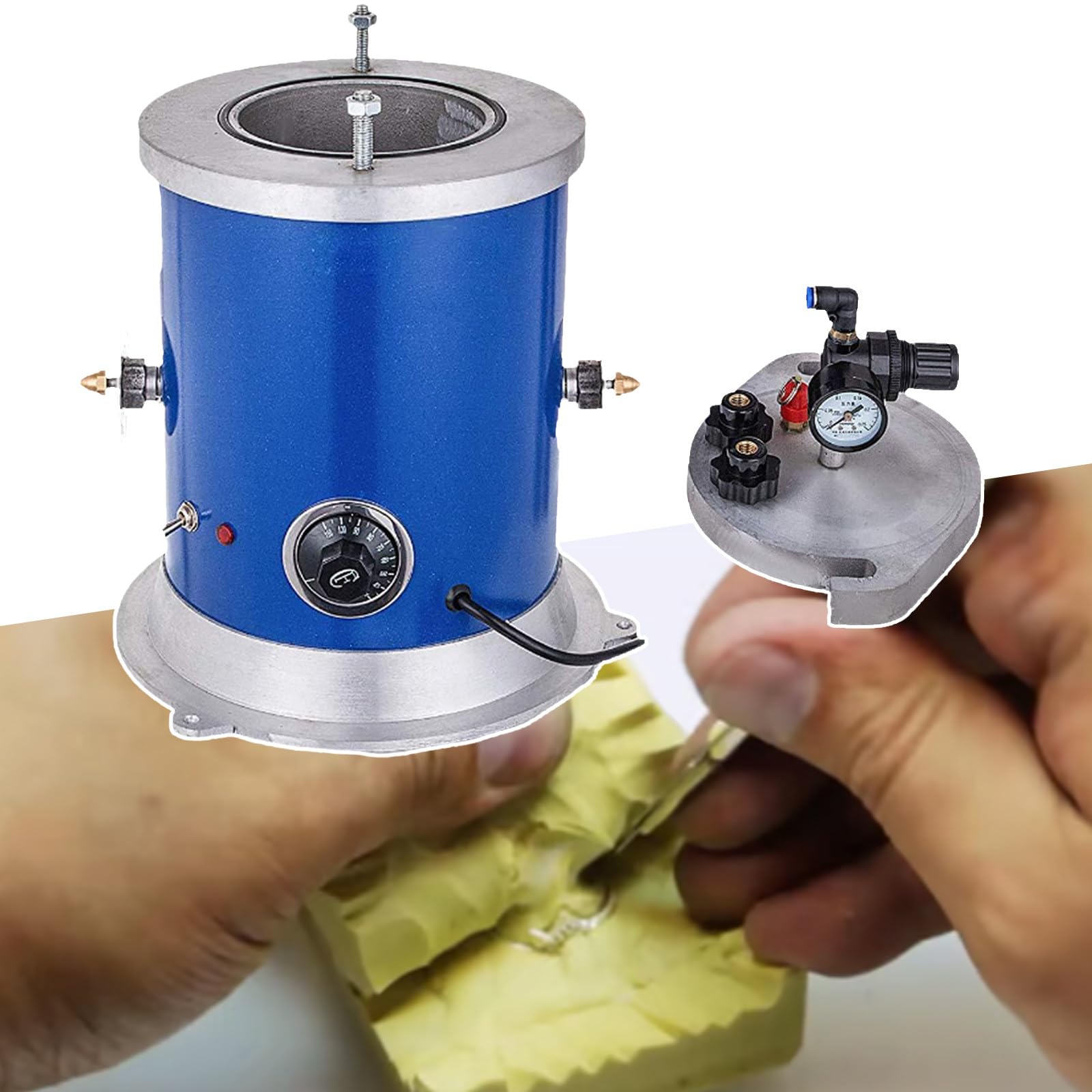 SENJINGHUA 1.5L Large Capacity Vacuum Casting Machine, 30-110 °C Vacuum Wax Injection Machine, for Mass Production of Complex Models,110V