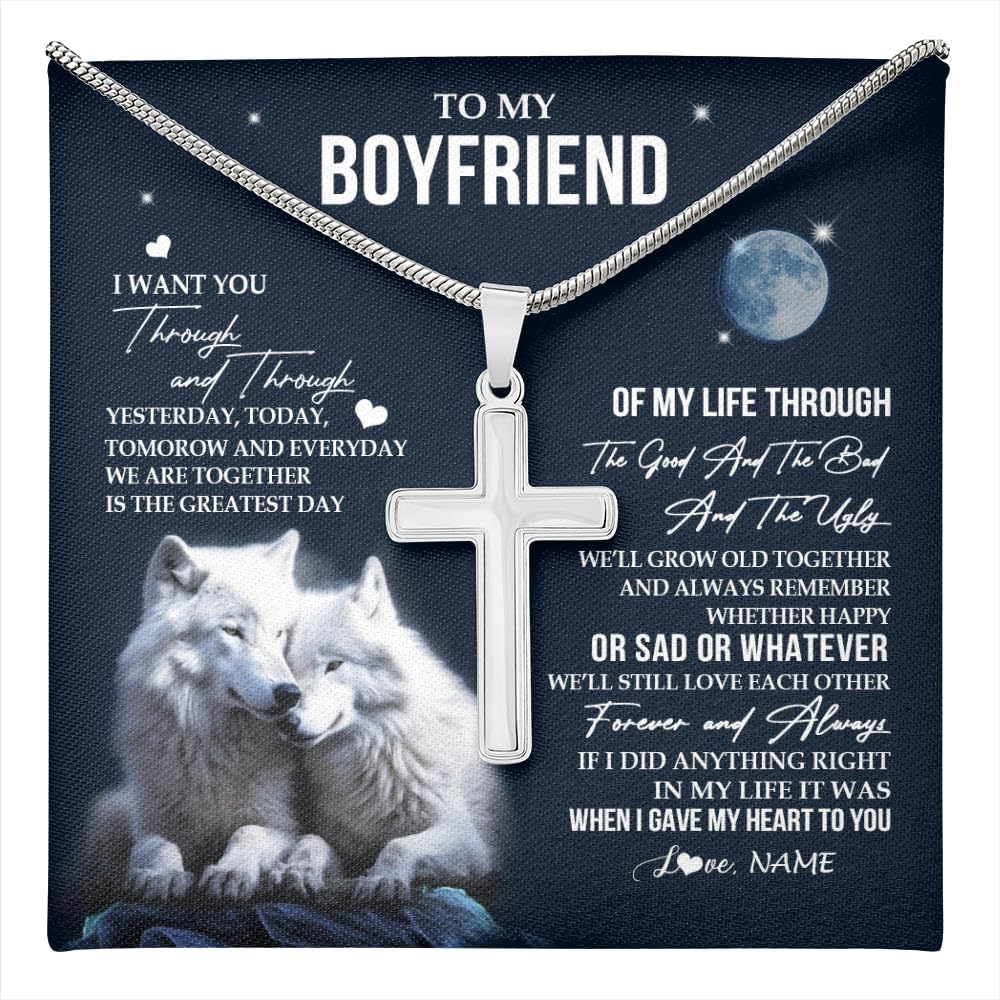 Yametee Personalized To My Boyfriend Necklace From Girlfriend You Are One Of A Kind Boyfriend Birthday Valentines Christmas Customized Gift Box Message Card