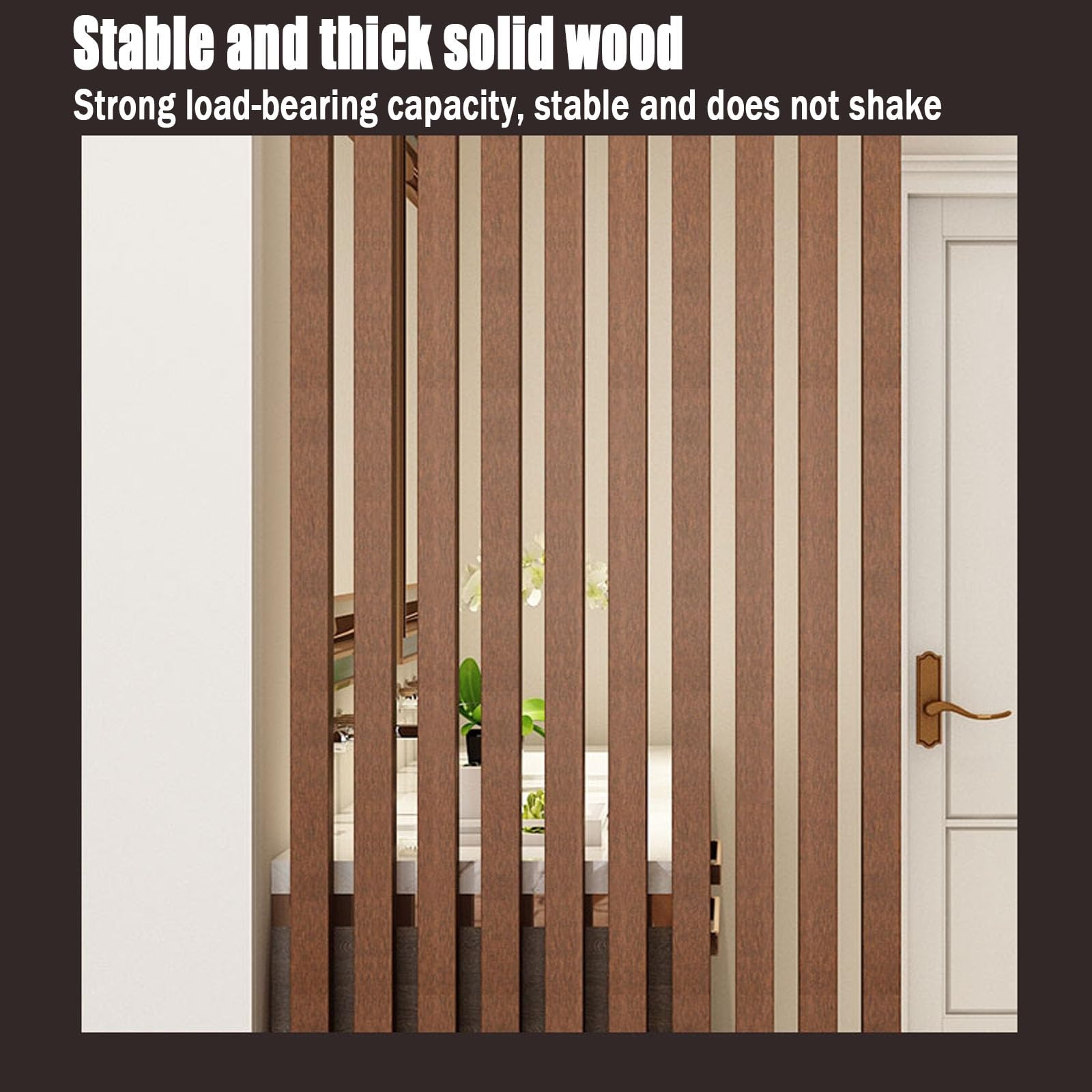 Divisor de habitación con listones de madera de piso a techo, 2 piezas para baño, guardería, estudio o apartamento (180 cm/70,8 pulgadas/1,80 m) - Partit de madera Slish