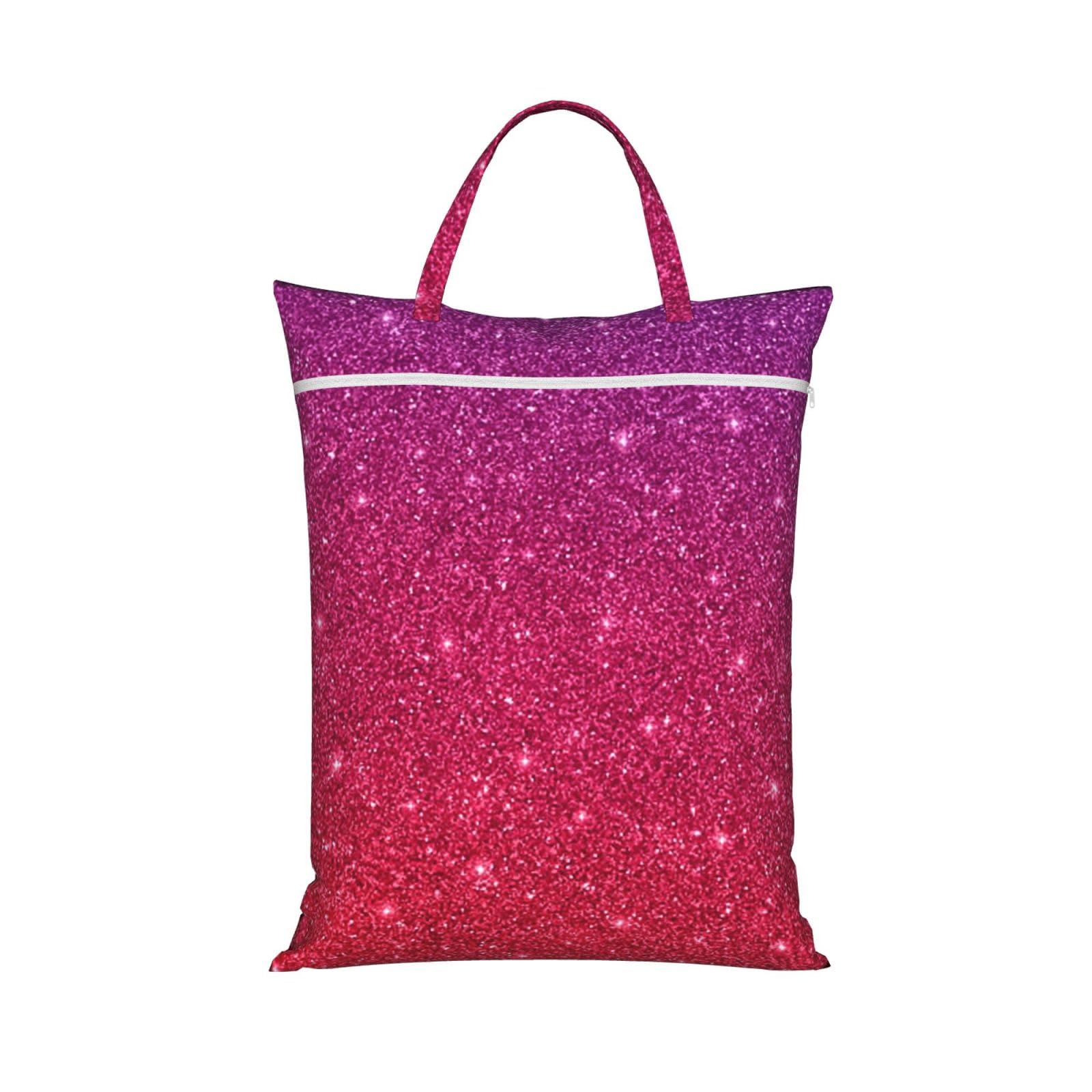 YFSGDLBN Gradient Sequin Sparkle printed Travel dirty laundry bag clothes pack Storage Basket Bag
