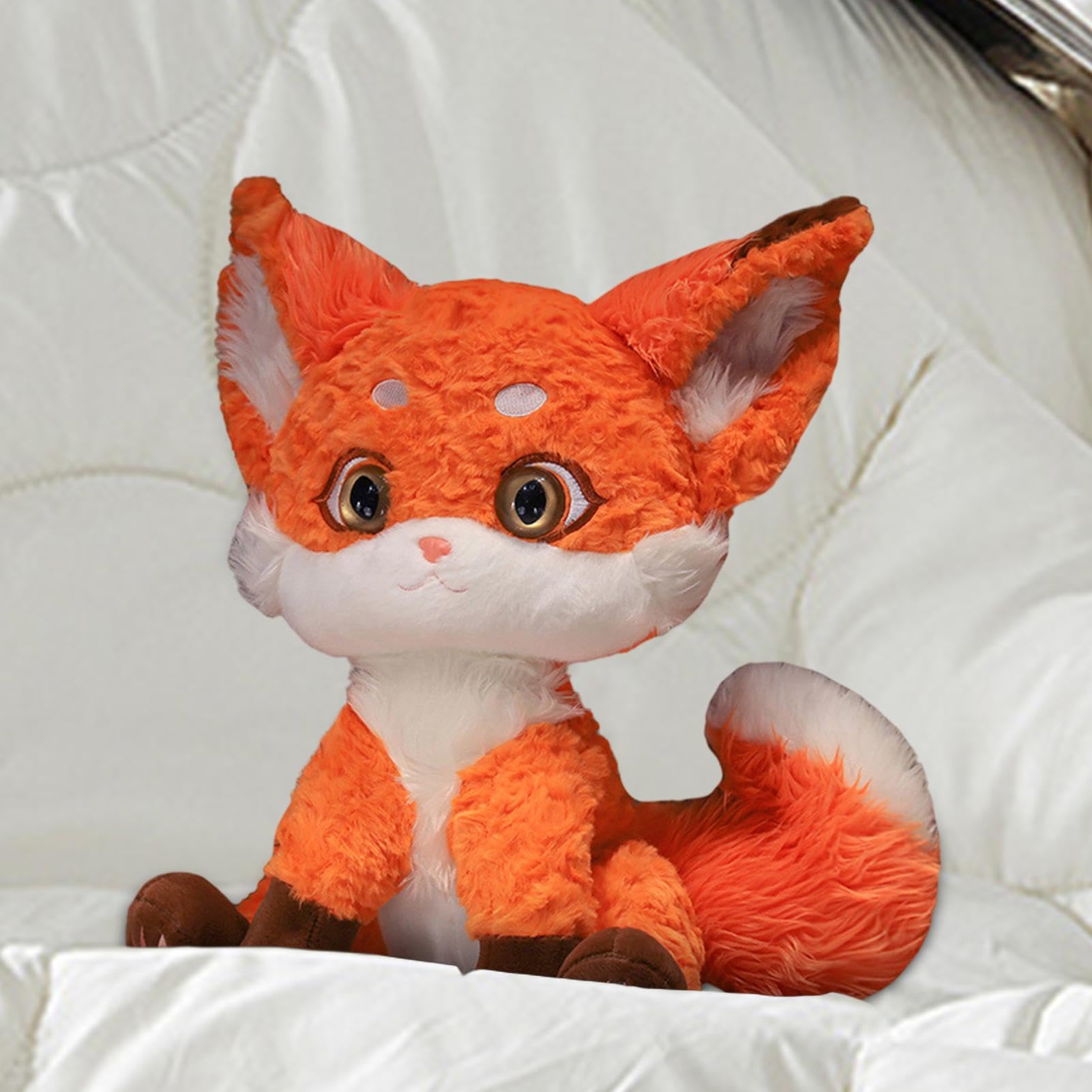 キツネのぬいぐるみ、雪キツネのぬいぐるみ | ぬいぐるみ愛らしいキツネのぬいぐるみ - 居心地の良いぬいぐるみ枕、かわいい柔らかいぬ Amazon｜キツネ  ぬいぐるみ 狐 動物 抱き枕 かわいい 大きい 肌触り良い ベッドルーム装飾 やわらかい 背あて 寝かしつけ もこもこ ... 雪キツネのぬいぐるみ、雪キツネのぬいぐるみ,冬の雪のキツネの人形 | 居心地の良いぬいぐるみ枕、かわいい柔らかいぬいぐるみ動物のぬい