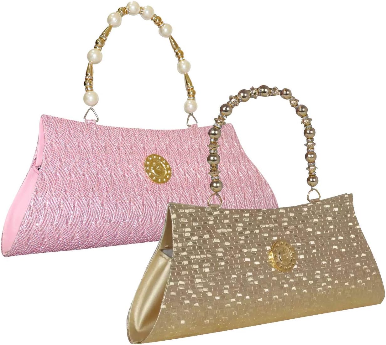 Ma-belle PU Leatherite Wallet/Clutch/PU Leatheriterse Combo of 2 for Women - Pink - Gold
