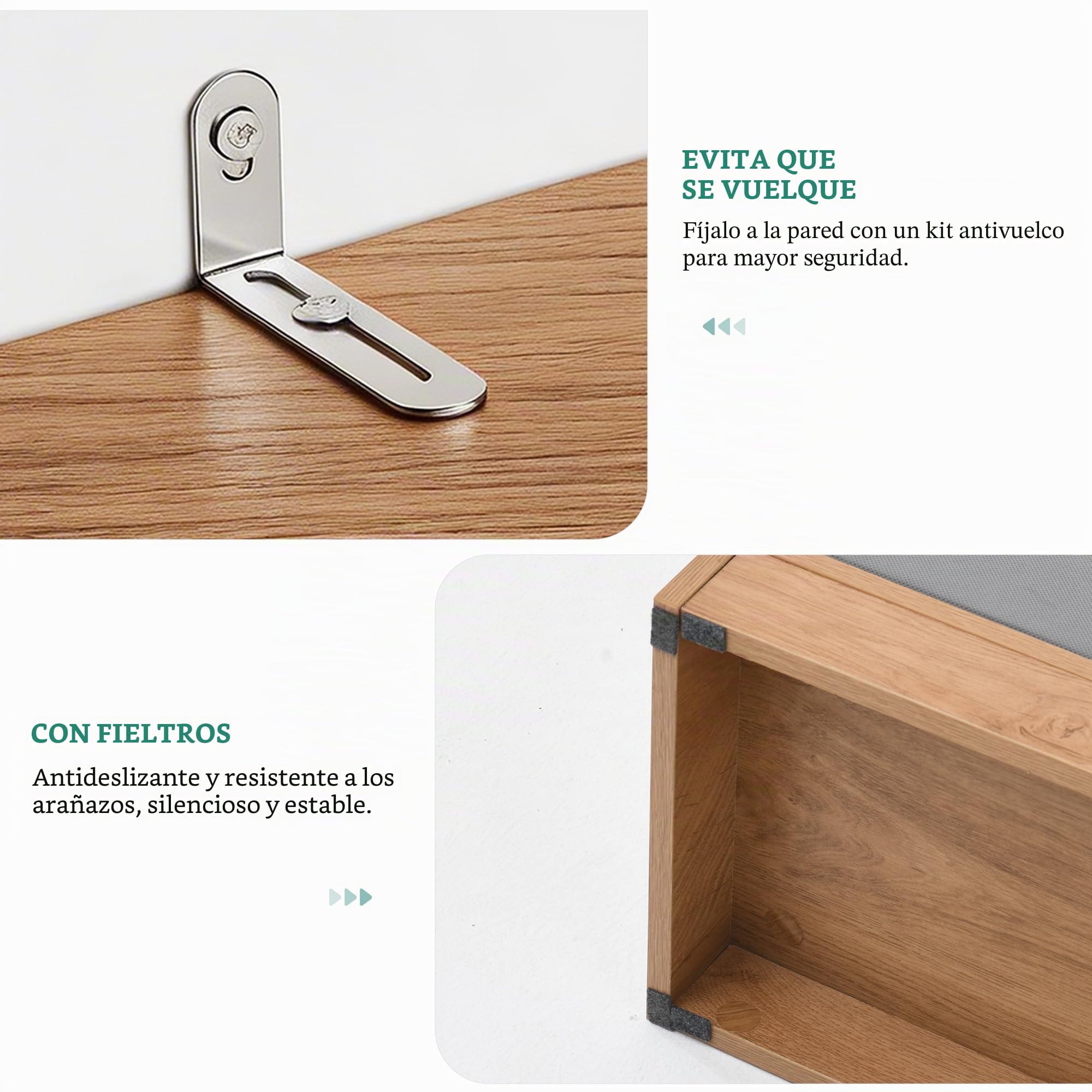 YITAHOME Librería Independiente con 8 estantes Abiertos y 2 cajones (tapizada), para salón, Dormitorio u Oficina, Acabado Roble, 80 cm (Ancho) × 24 cm (Profundidad) × 115 cm (Alto)