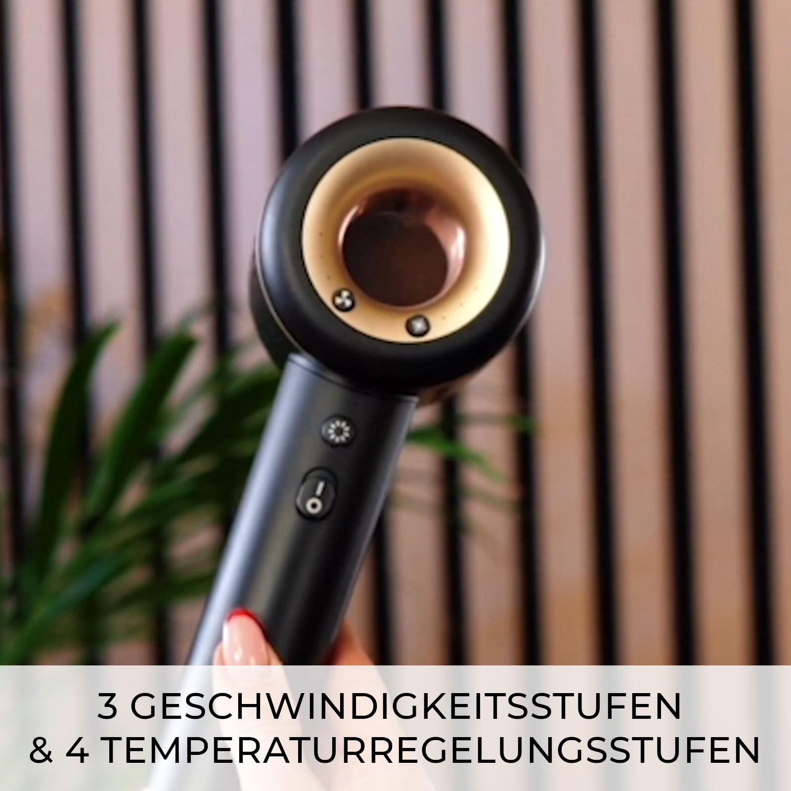 Intelligenter Haartrockner Ionen Air Essence MistralBlow iQ Ionic Gold&Black, Föhn mit diffusor, Haarföhn, Hair Dryer, Funktionen für schnelles und geräuscharmes Styling