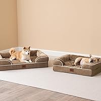 Vista 132 de EHEYCIGA - Cama ortopédica para perro grande, impermeable, de espuma viscoelástica y espuma tipo caja de huevos, bordes elevados, antideslizante