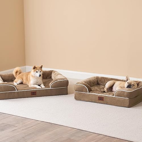 Miniatura 216 de EHEYCIGA – Cama ortopédica mediana impermeable para perros medianos, de espuma viscoelástica tipo caja de huevos, con bordes elevados y base