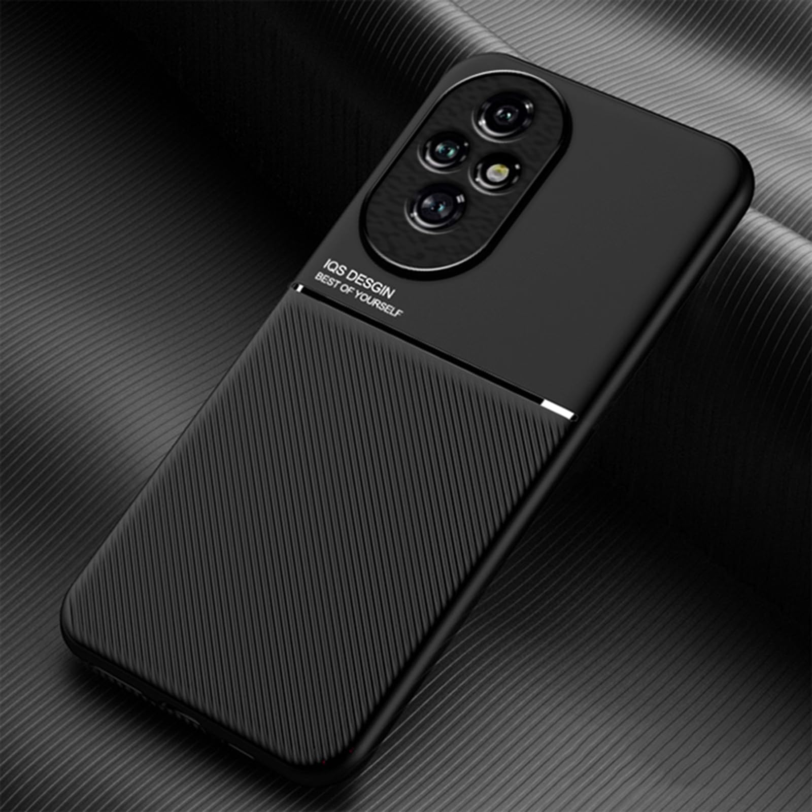 TIANCI Case for Honor 200, Skin Texture is Non-Slip and Shockproof Phone Case, [Skin-Friendly PU Leather] [Ultra-Thin TPU] Cover for Honor 200 Black