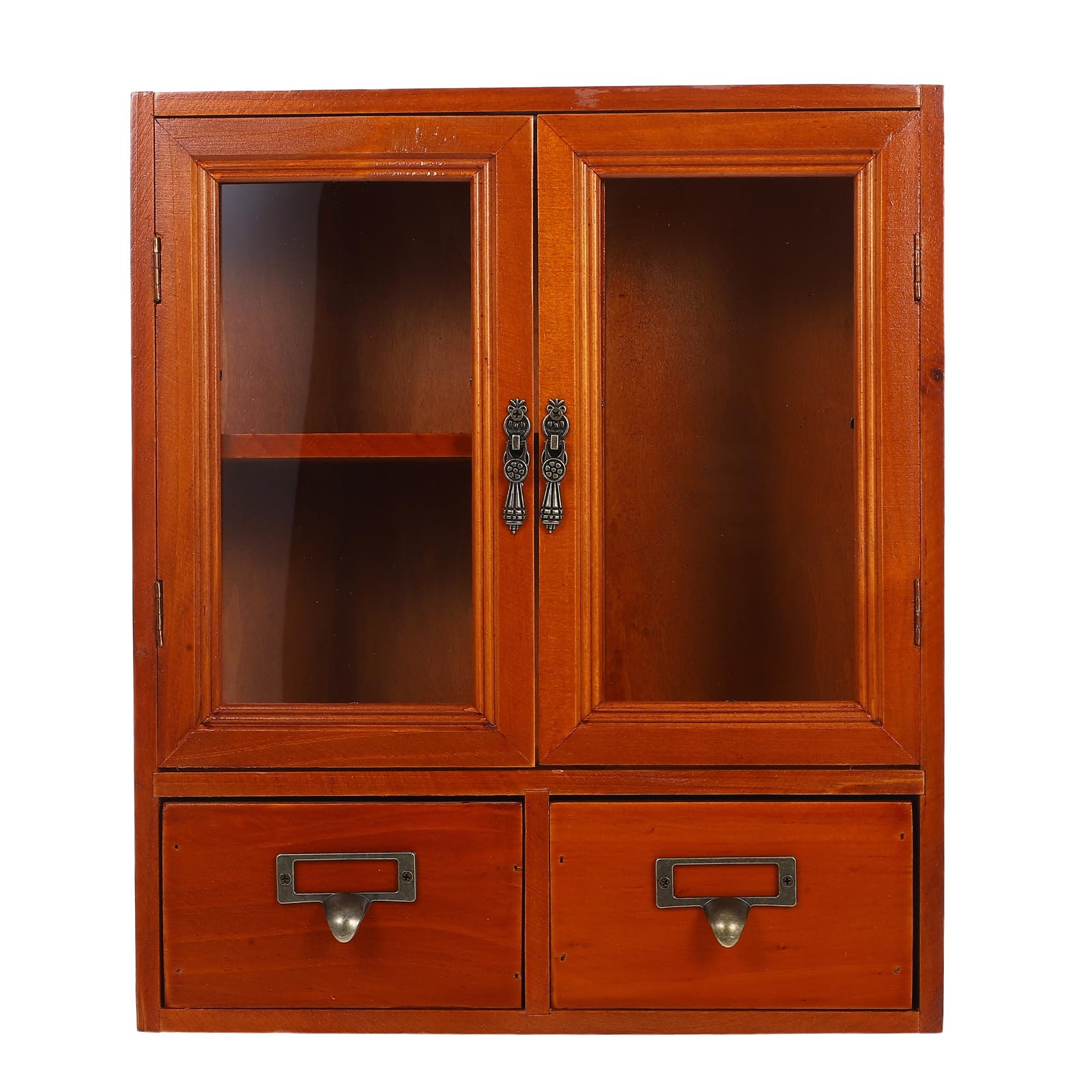 BHGFYXBS Wooden Wall Sto Cabinet With Double Doors Countertop Fine Craftsmanship Slish Brown For Home & Kitchen Sto Soluts