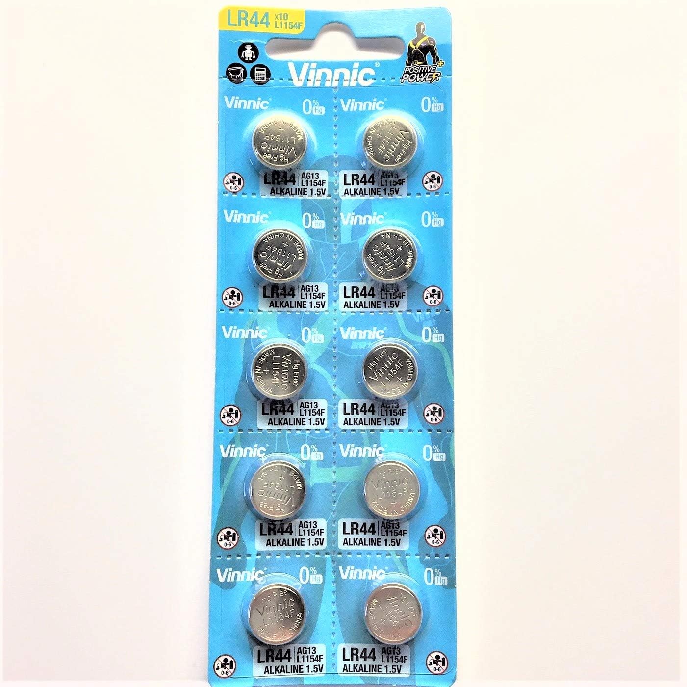 AG13 LR44 L1154F Alkaline Batteries Pack of 50