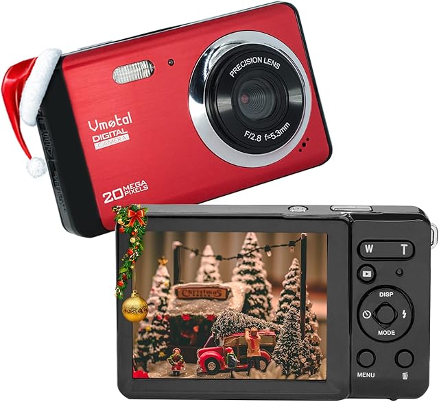 Digital Camera/ 8x Digital Zoom/ 20MP/ 1080P FHD/ 2.8 TFT LCD Screen GDC80X2 Simple Camera for Kids/Children/Teenagers/Beginners/The Elderly (Red)