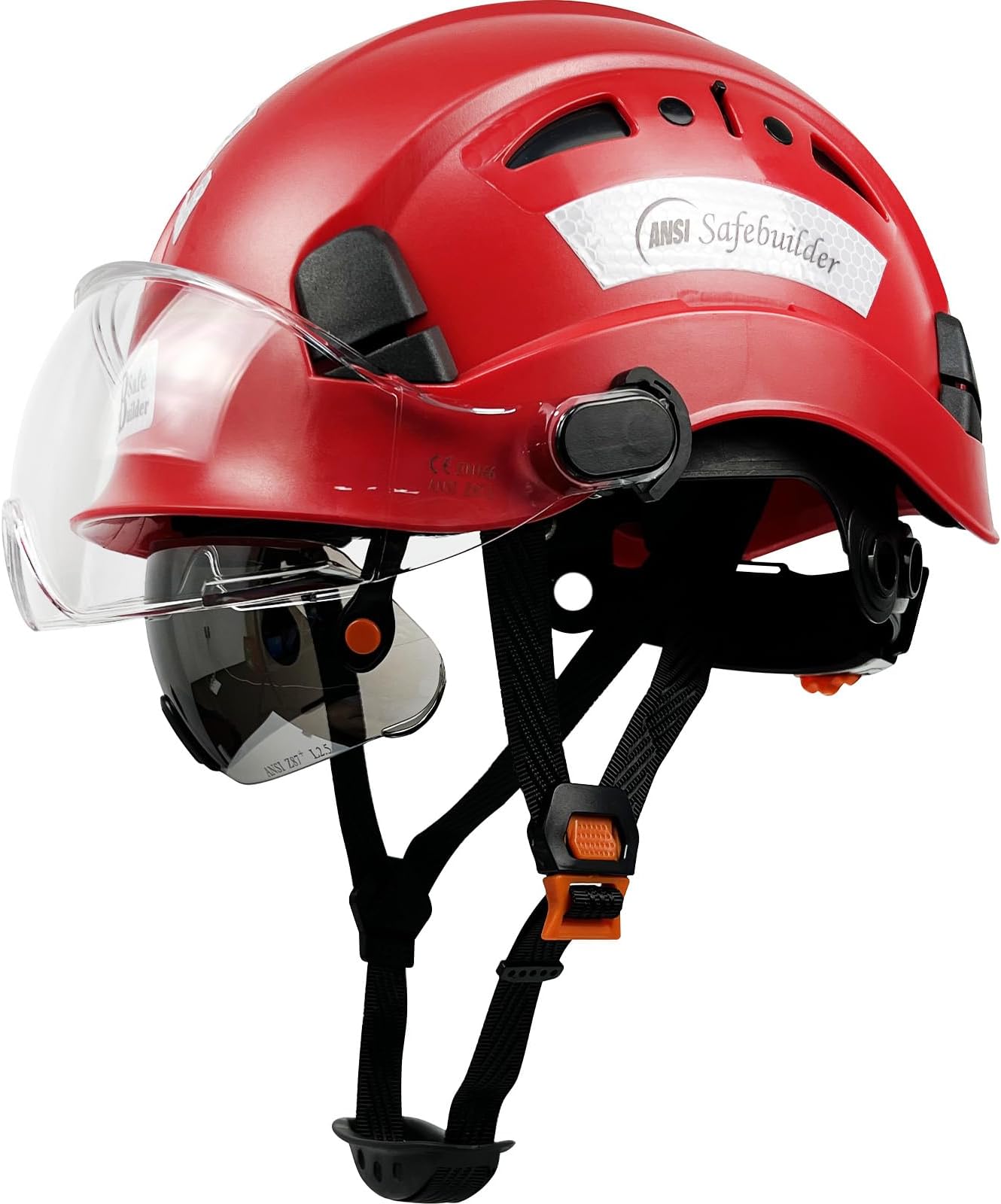 Industrial Safety Helmet with Visor ABS Hard Hat with Visor Adjustable Ventilation Hardhats Construction Head Protection ANSI Z89.1