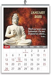 VP893 Buddha Calendar 13x19" English 12 Sheets Monthly Calendar 2025-picture-11